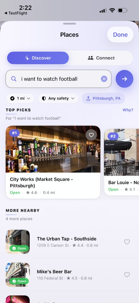 GoRoam top picks for a football search